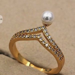 New 18kgf cz pearl ring